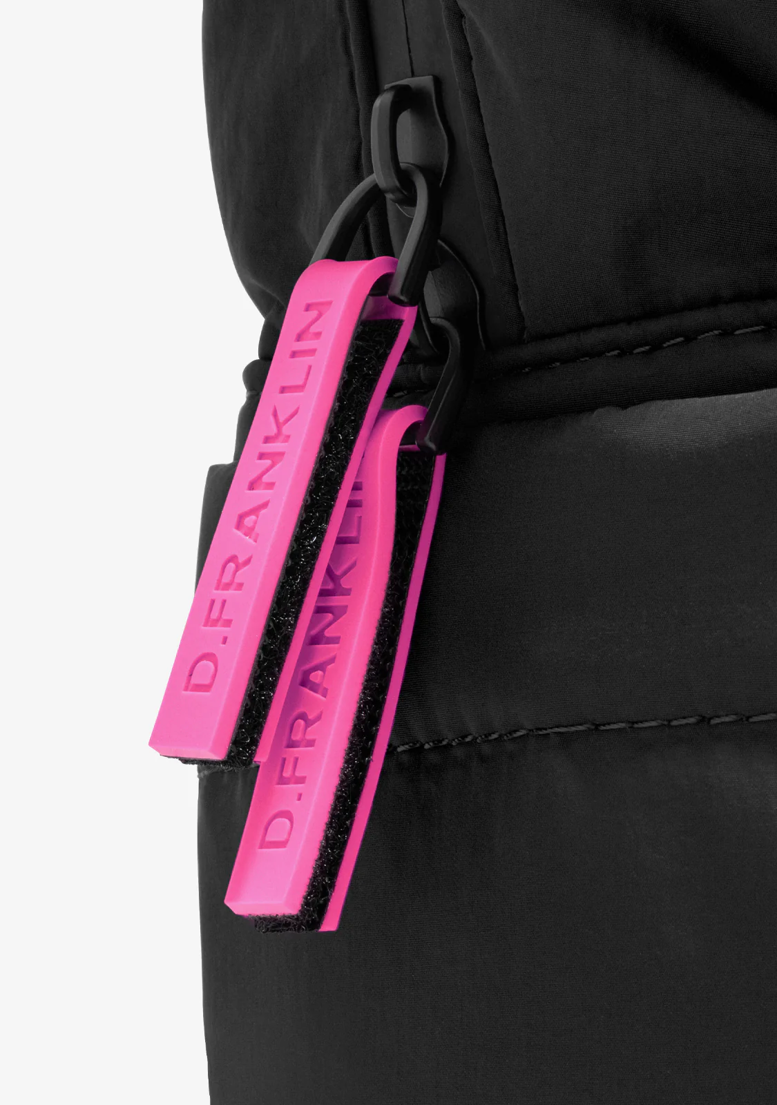 Multi-Pocket Nylon Backpack Black + Custom Set Fuchsia - Image 5