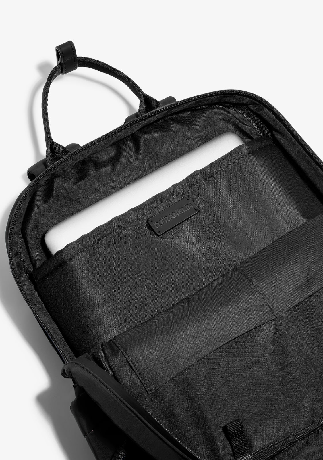 Multi-Pocket Nylon Backpack Black + Custom Set Fuchsia - Image 7