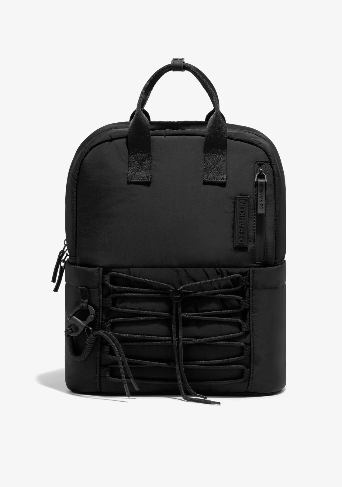 Multi-Pocket Nylon Backpack Black + Custom Set Fuchsia - Image 8