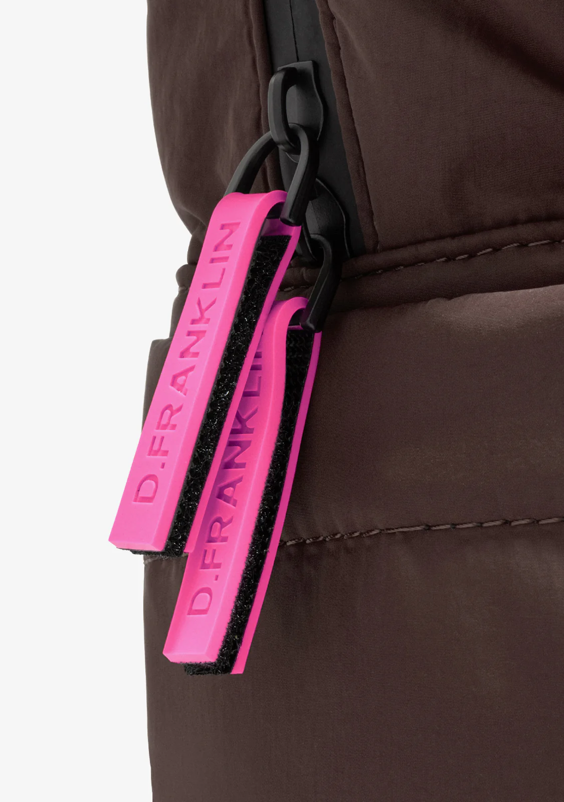 Multi-Pocket Nylon Backpack Brown + Custom Set Fuchsia - Image 5