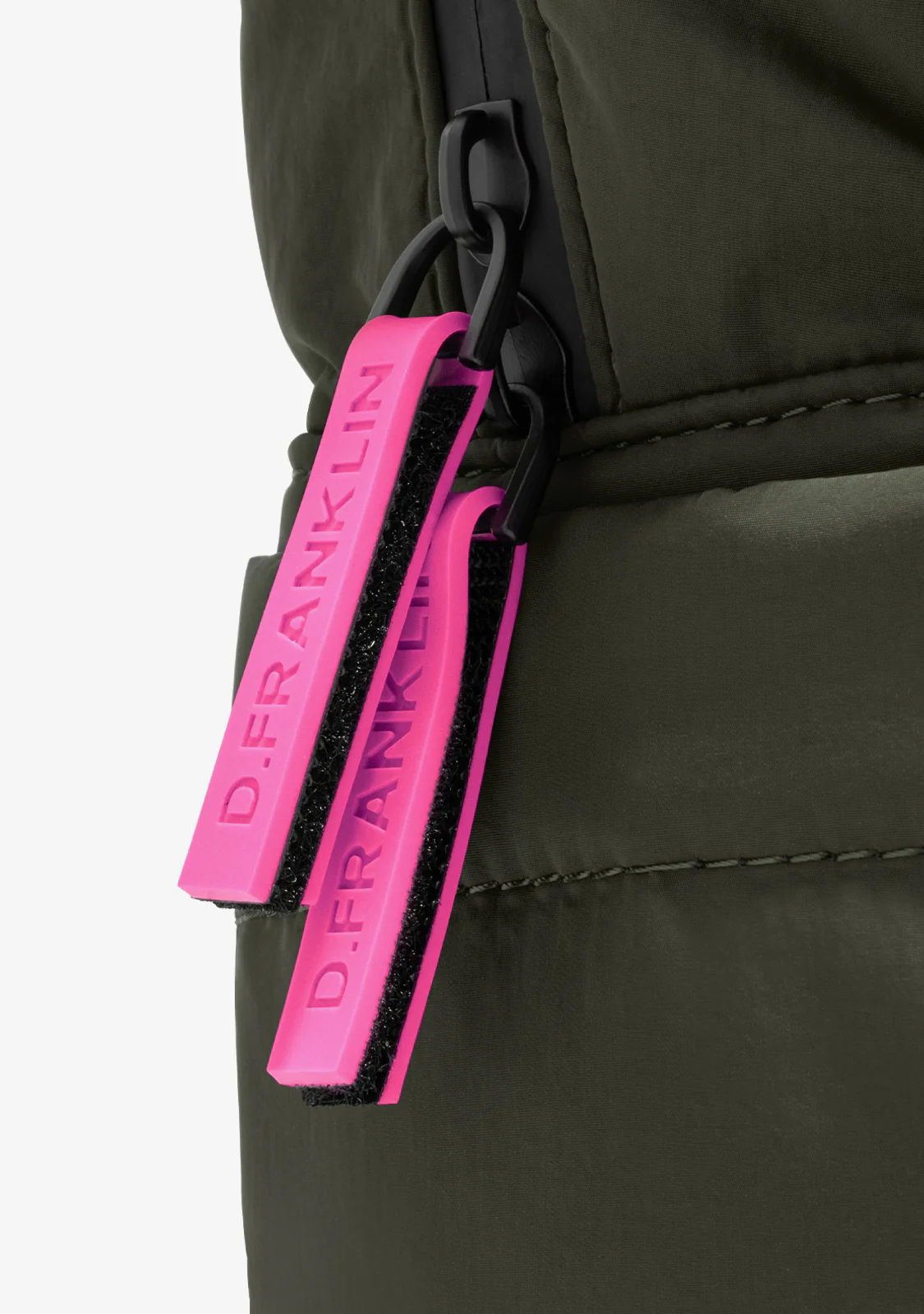 Multi-Pocket Nylon Backpack Green + Custom Set Fuchsia - Image 5