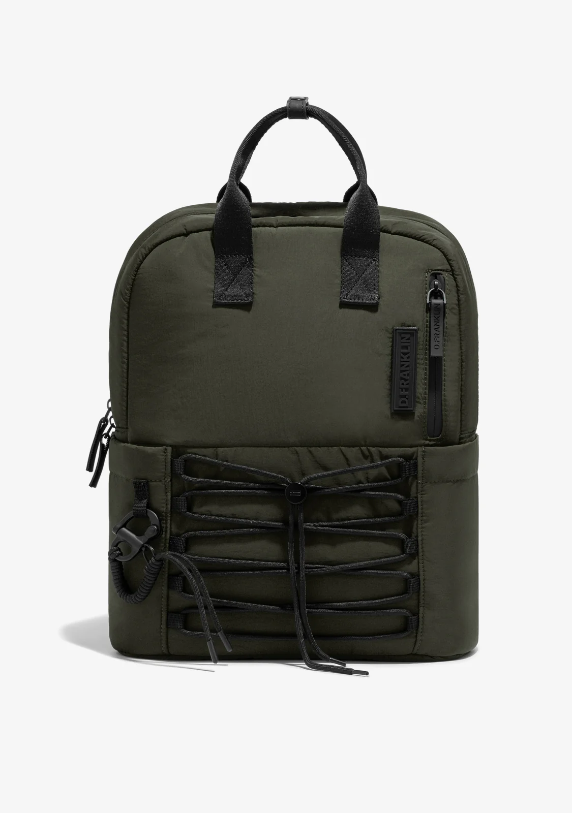 Multi-Pocket Nylon Backpack Green + Custom Set Fuchsia - Image 8