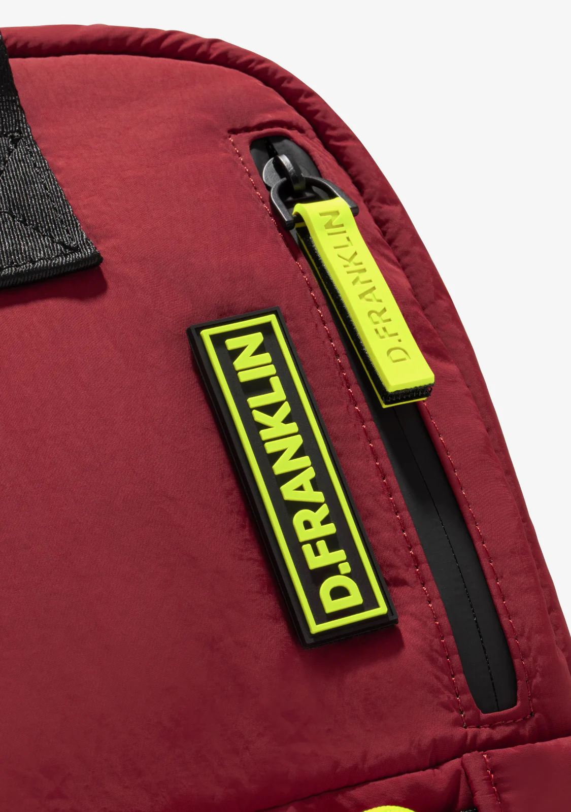 Multi-Pocket Nylon Backpack Red + Custom Set Lime - Image 3