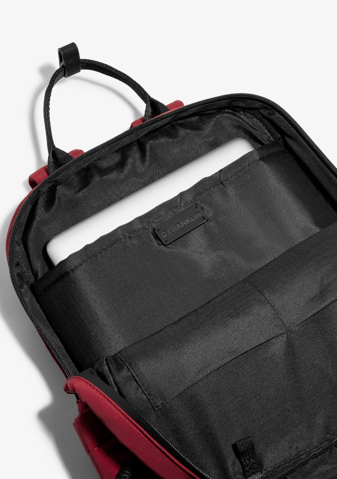 Multi-Pocket Nylon Backpack Red + Custom Set Orange - Image 7