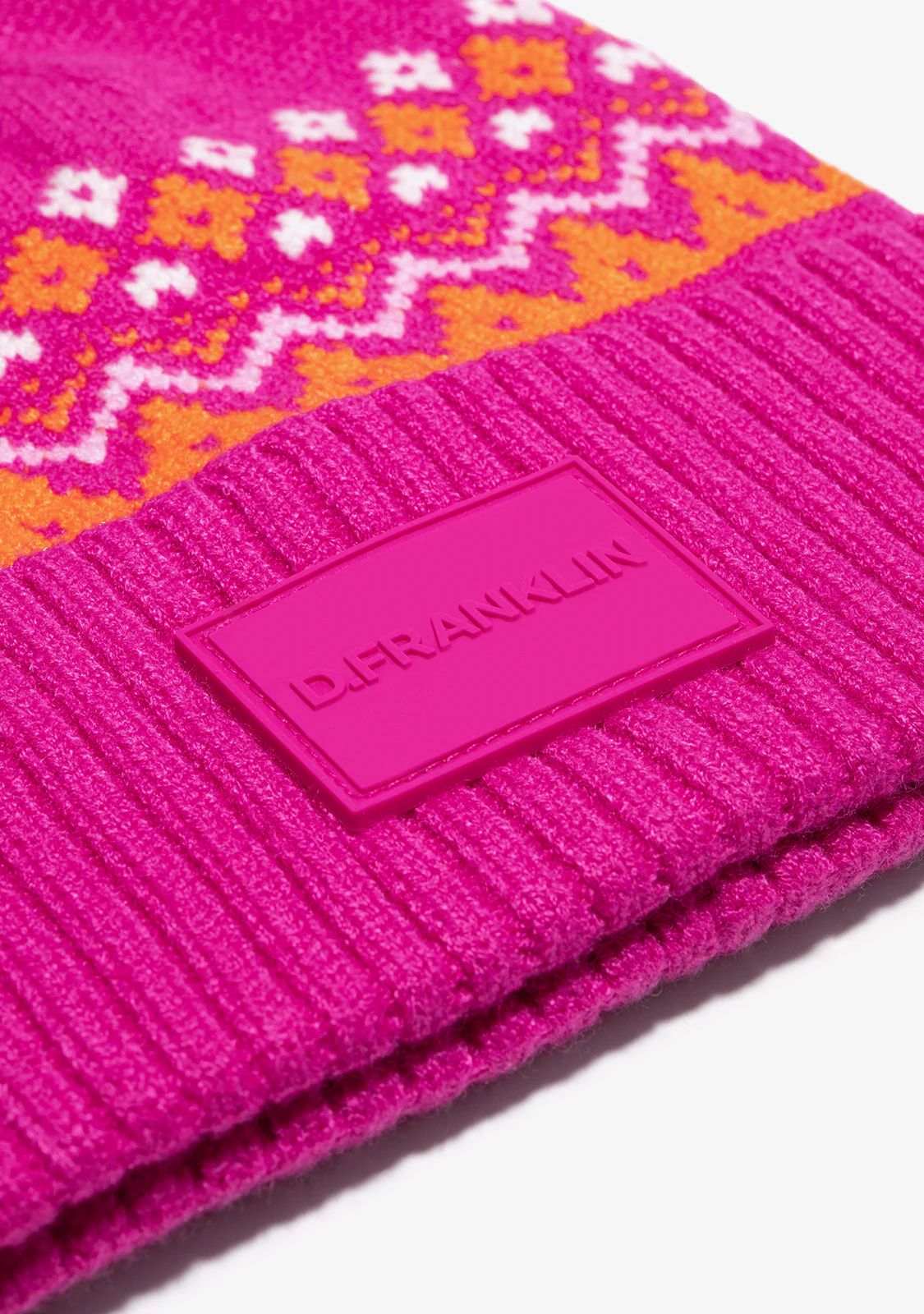 Nordic TRK Fair Isle Beanie Fuchsia - Image 2