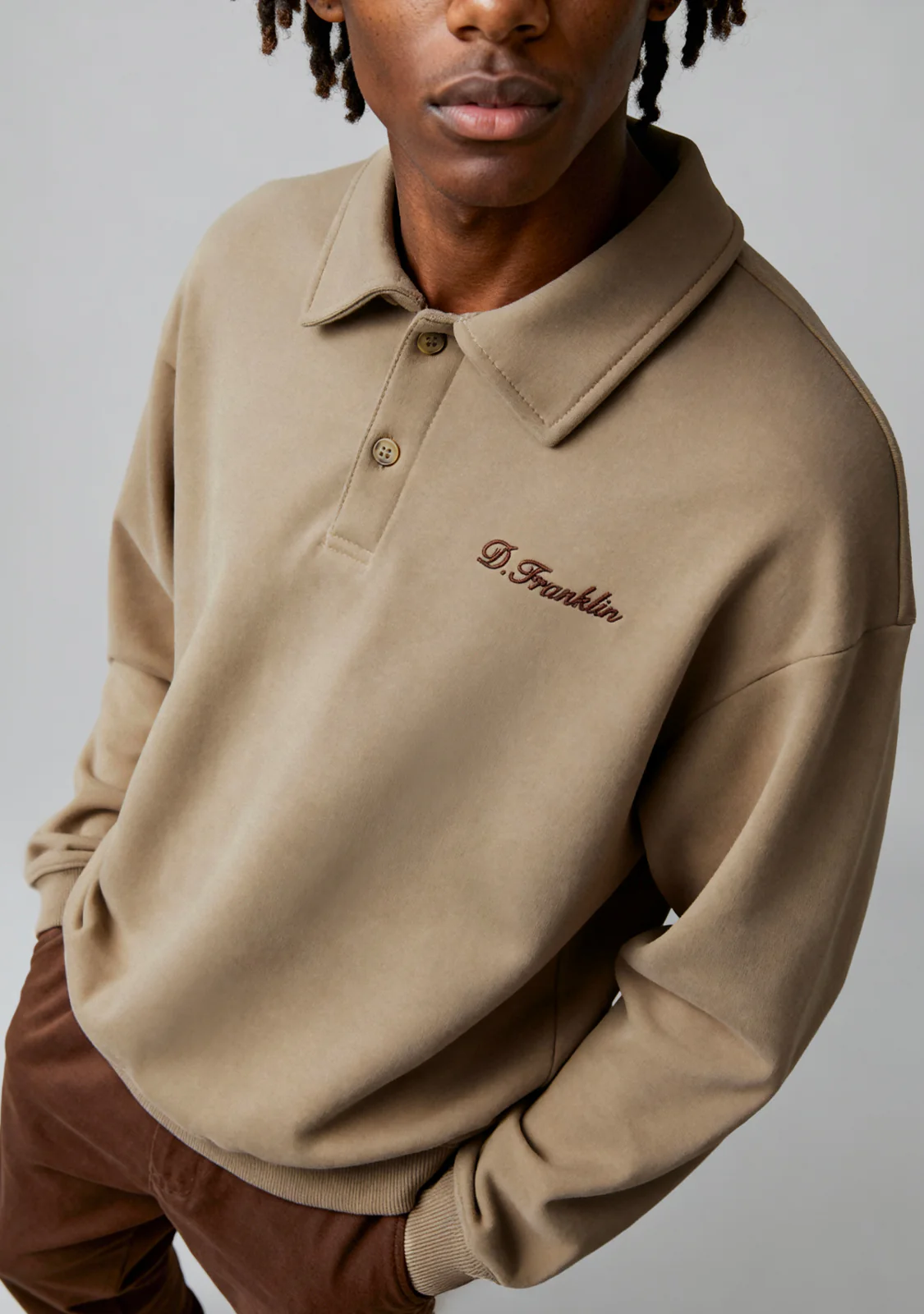 Polo Sweatshirt Sand - Image 3