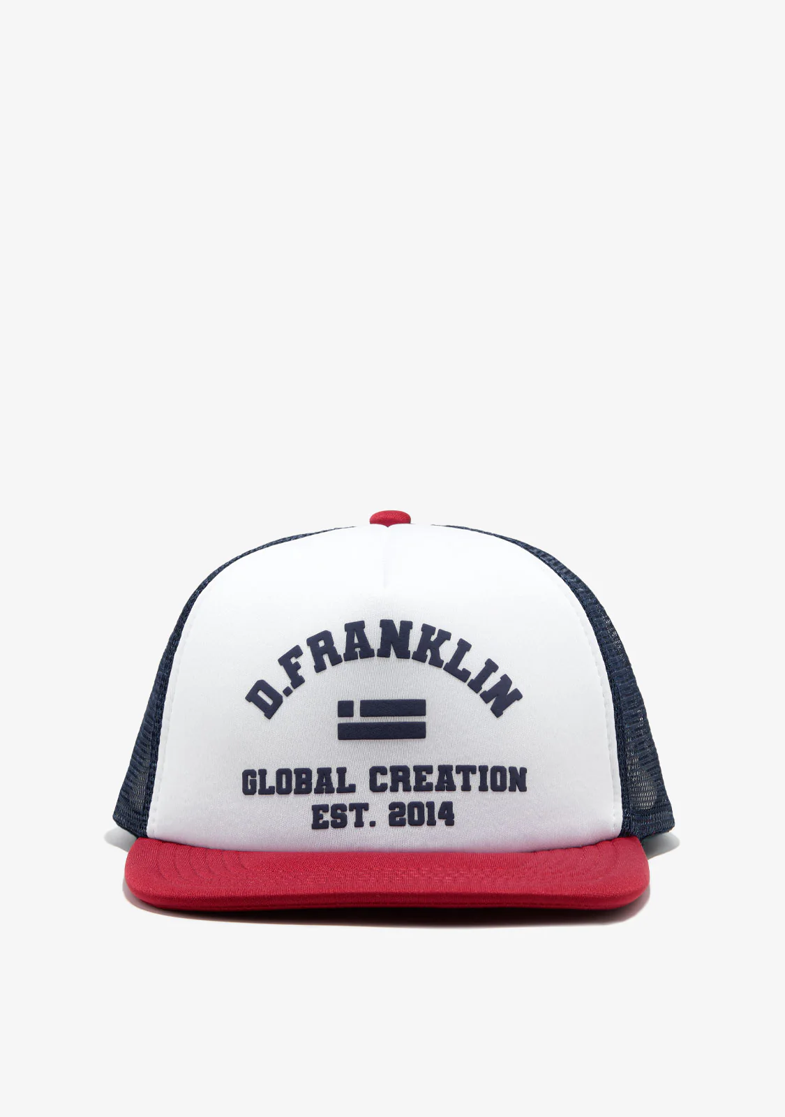 Puff Print Trucker Cap Navy-Red - Image 2