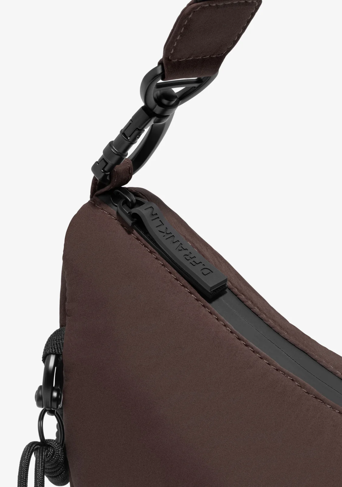 Round Nylon Crossbody Bag Brown - Image 6