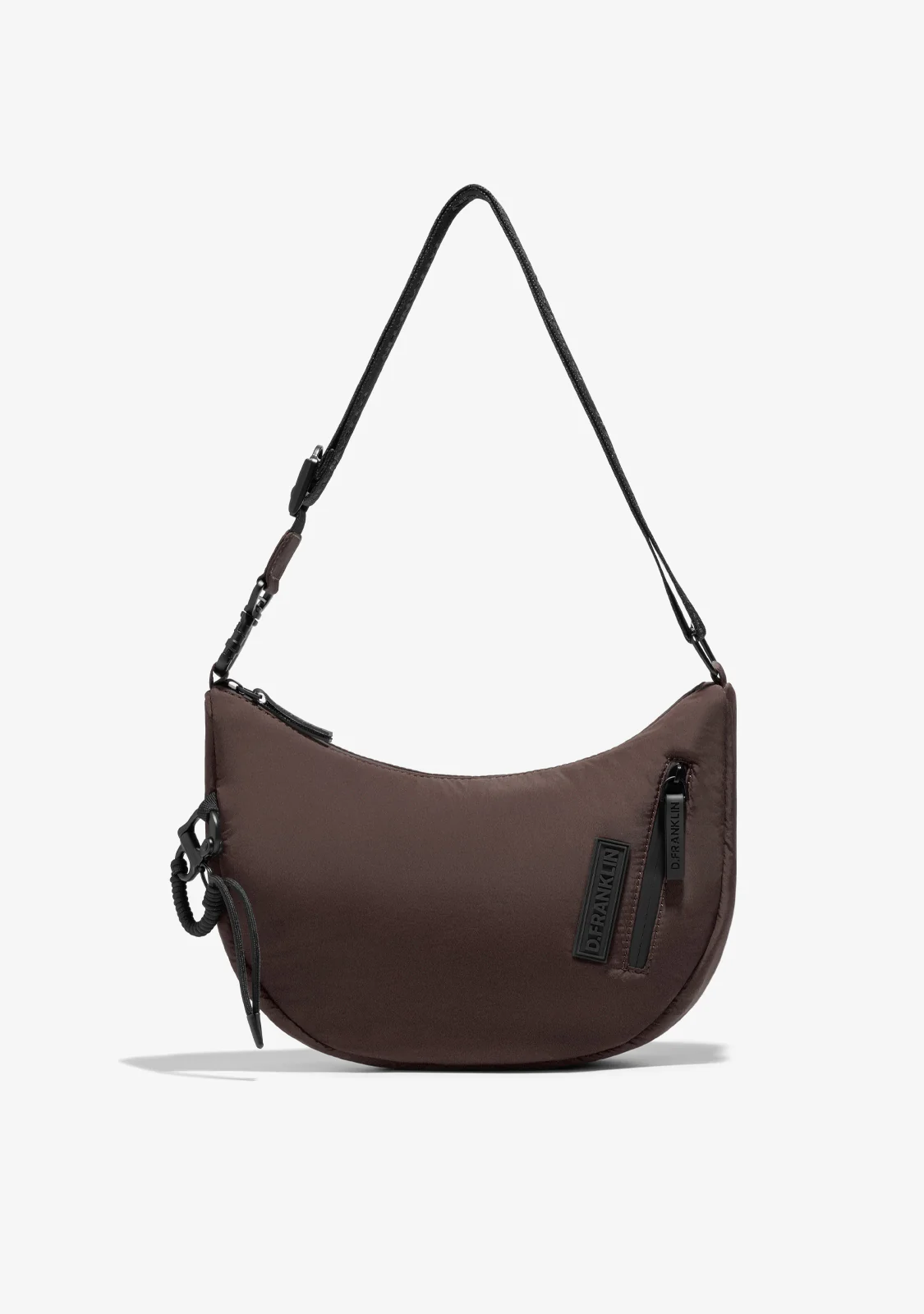 Round Nylon Crossbody Bag Brown + Custom Set Orange - Image 8