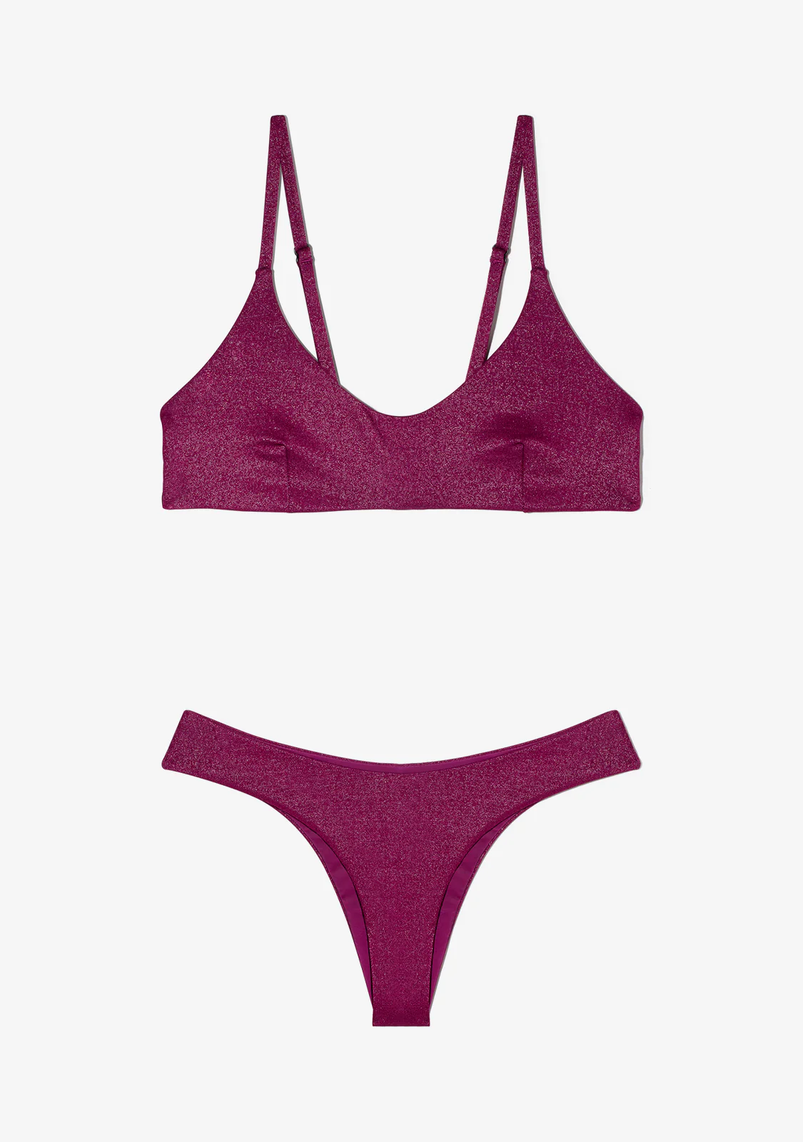 Zoe Top + Ava Bottom Mulberry Glimmer Bikini - Image 3